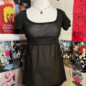 Lia Lee Black & Pink Polka Dot Women's Top